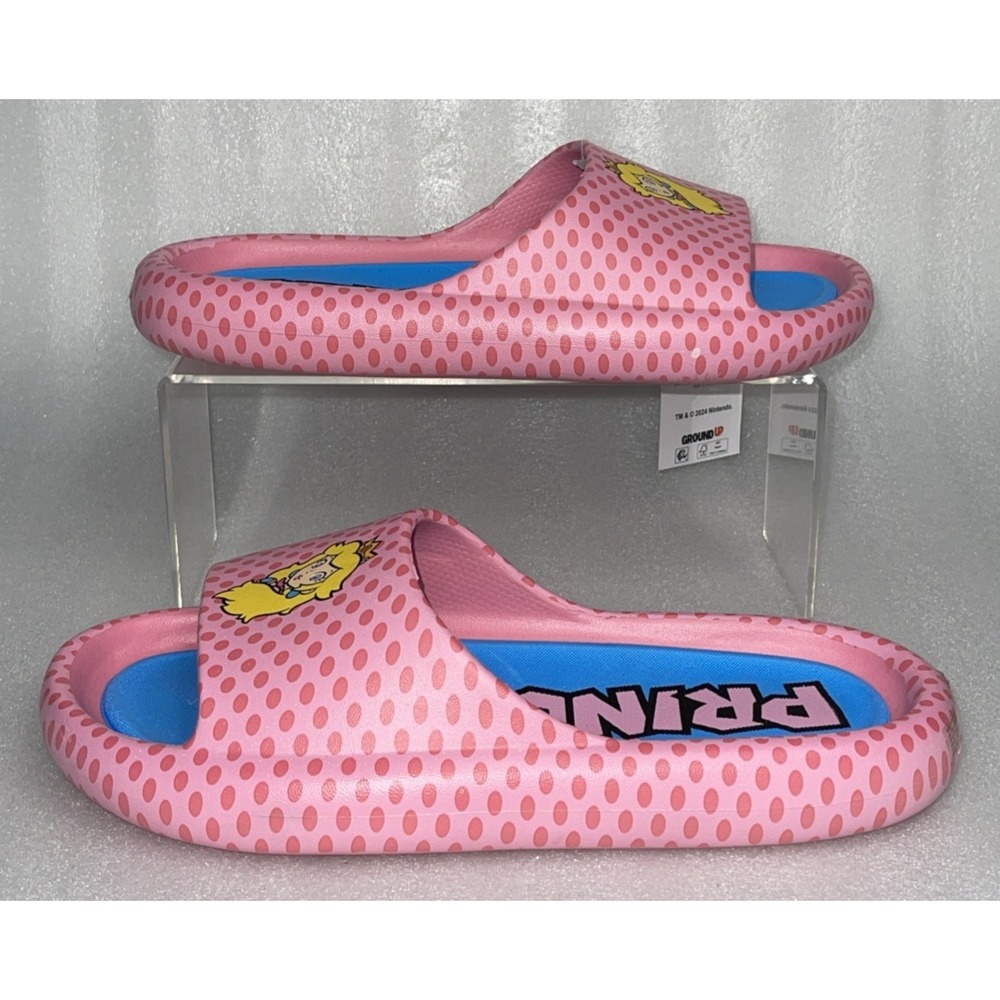 Ground Up Princess Peach Slides Slip On Pink Sandals Super Mario Women's Size 10 - Picture 3 of 16